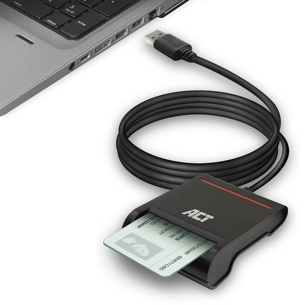 ACT AC6015 läsare smarta kort inomhus USB USB 2.0 Svart