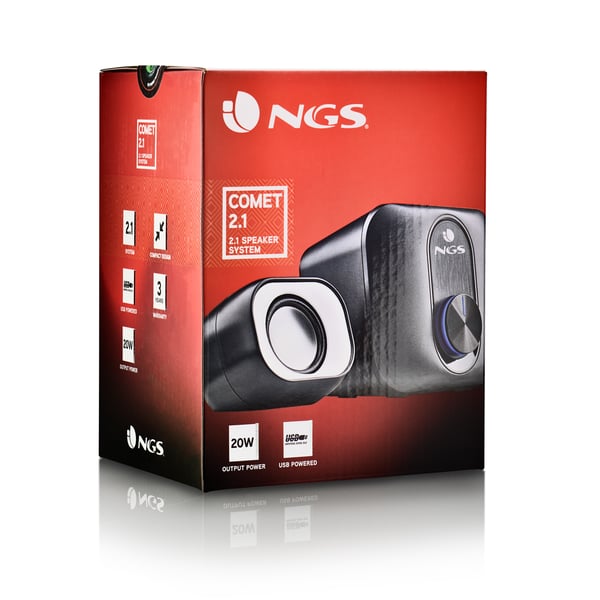 NGS COMET 2.1 mikrofonset 11 W Universal Svart, Vit 2.1 kanaler 2-vägs 3 W