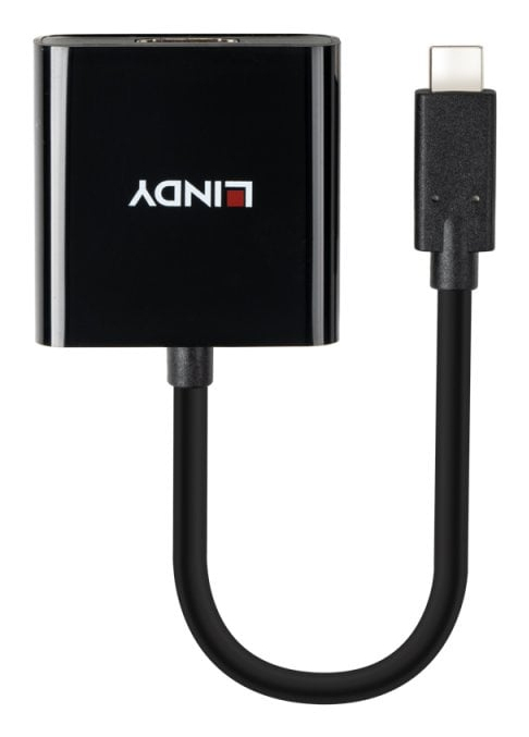 Lindy 43438 videokabeladapter 0,15 m USB Type-C HDMI Svart