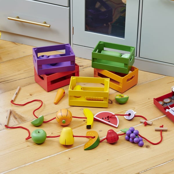 Tickit Wooden Sorting Fruit & Vegetable Crates