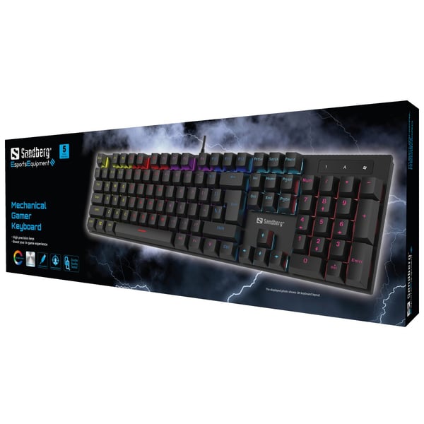 Sandberg 640-31 tastatur Spil USB QWERTZ Tysk Sort
