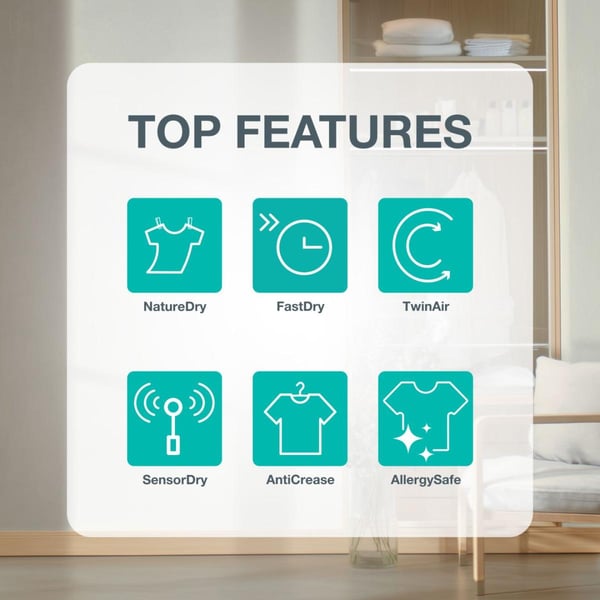 Gorenje D2G49D tumlare Fristående Frontmatad 9 kg Vit