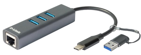 D-Link DUB-2332 dockningsstationer för bärbara datorer Kabel USB Type-C Grå