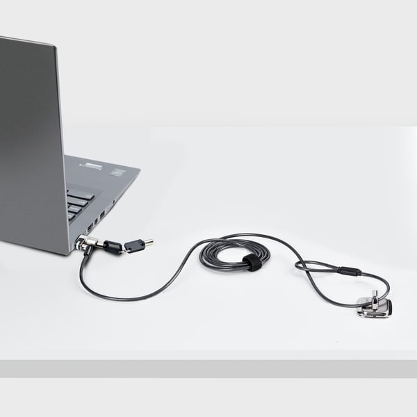 StarTech.com NANOK-LAPTOP-LOCK kabellås Sort, Sølv 2 m