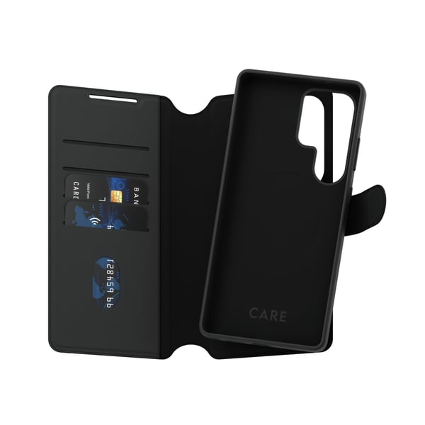 PanzerGlass CARE™ by ® Tango 2-in-1 Wallet Case w. Qi Compatible Samsung Galaxy S25 Ultra matkapuhelimen suojakotelo Suojus Musta