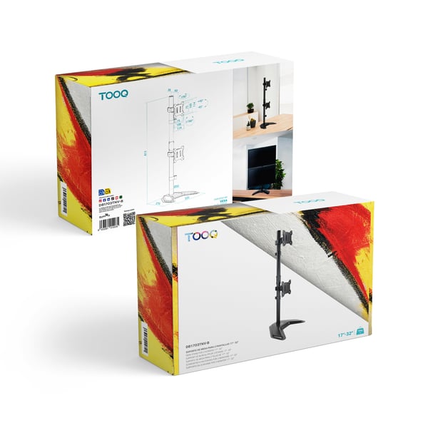 TooQ DB1703TNV-B skærmbeslag og -stativer 81,3 cm (32") Skrivebord Sort