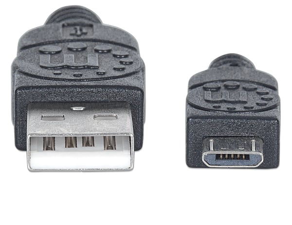 Manhattan 325677 USB-kaapeli USB 2.0 0,5 m USB A Micro-USB B Musta