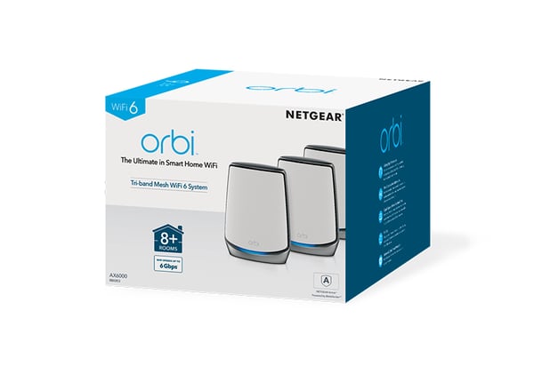 NETGEAR Orbi RBK853 AX6000 WiFi 6 Mesh System Tri-band (2,4 GHz / 5 GHz / 5 GHz) Wi-Fi 6 (802.11ax) Grå 4 Intern