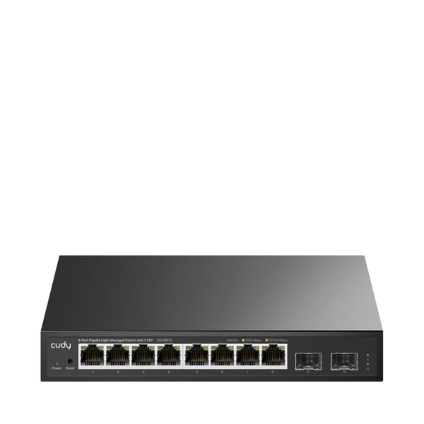 Cudy 8-Port Gigabit Easy-Managed Switch with 2 SFP, GS108ES2 1.0 Hallittu L2 Gigabit Ethernet (10/100/1000) Musta