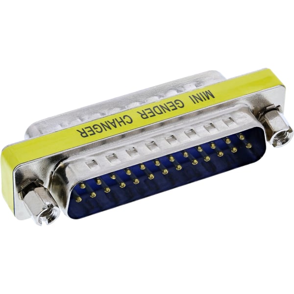 InLine 31114 kabel kønsskifter DB-25 male 25pin Sub D Sølv, Gul