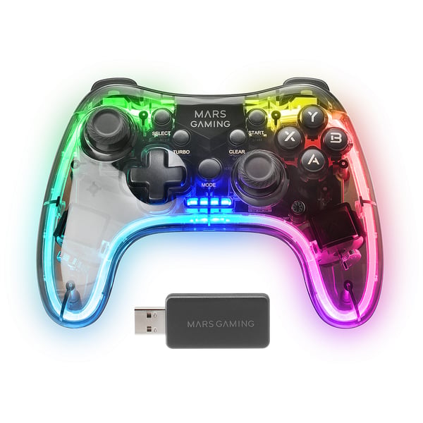 Mars Gaming MGP-24 Svart, Transparent RF Spelplatta Android, MAC, PC, PlayStation 4, Playstation 3, Xbox 360