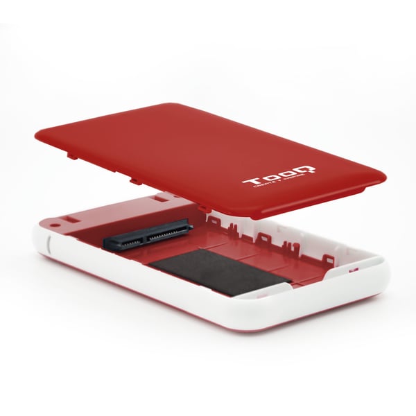 TooQ TQE-2528R Hölje för lagringsenheter SSD-inkapsling Röd 2.5"