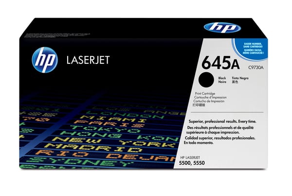 HP Original 645A LaserJet-tonerpatron, sort