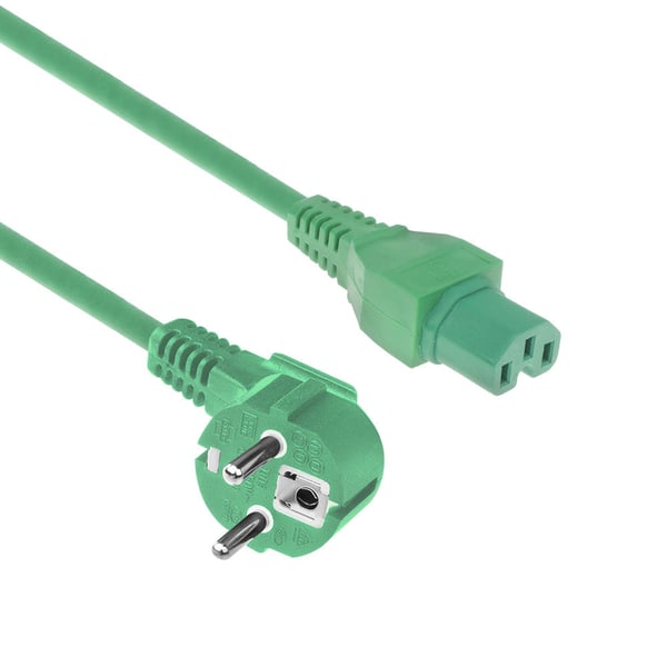 ACT AK5296 strömkablar Grön 1,5 m CEE7/7 C15 coupler