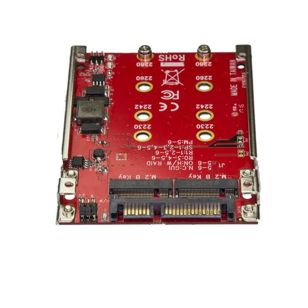 StarTech.com M.2 till SATA-adapter - Dubbelplats M.2 NGFF SSD-adapter för 2,5-tums enheter - RAID - Spei
