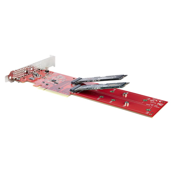 StarTech.com Dubbel M.2 PCIe Adapterkort, PCIe x8/x16 till Dubbla AHCI eller NVMe M.2 SSD:er, PCI Express
