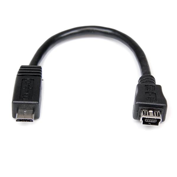 StarTech.com UUSBMUSBMF6 USB-kabel 0,15 m Mini-USB B Micro-USB A Sort