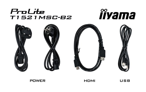 iiyama ProLite T1521MSC-B2 computerskærm 38,1 cm (15") 1024 x 768 pixel XGA LED Berøringsskærm Bordplade Sort