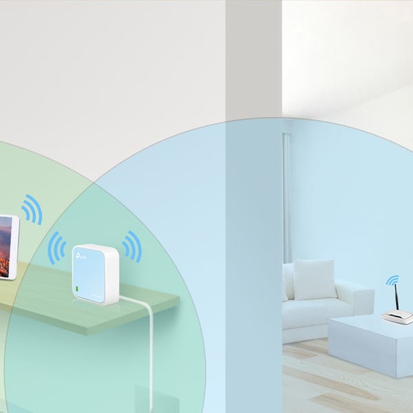 TP-Link TL-WR802N trådløs router Hurtigt ethernet Enkelt band (2,4 GHz) Blå, Hvid