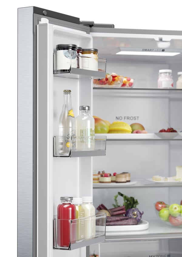 Haier HFR5719EWMG Fritstående 444 L Sølv