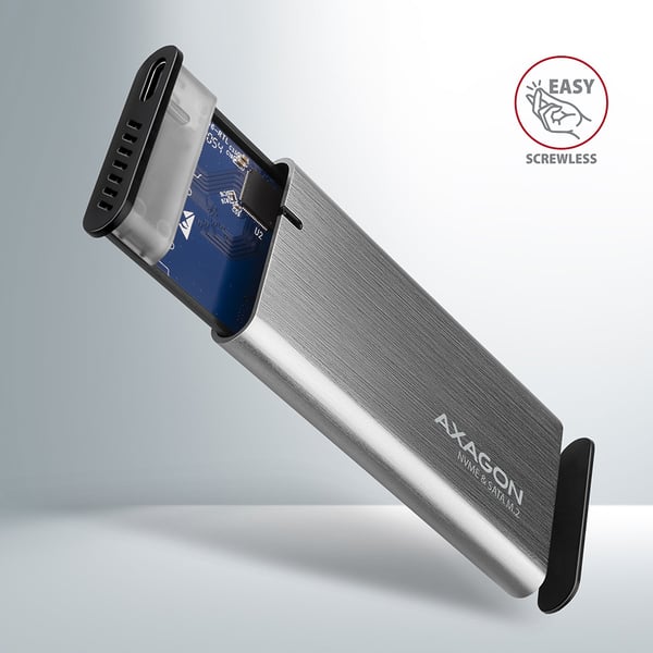 Axagon EEM2-SG2 Hölje för lagringsenheter SSD-inkapsling Grå M.2