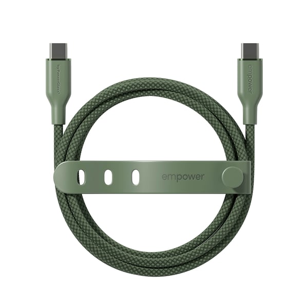 PanzerGlass empower™ by ® Racing 60W USB-C to USB-C Cable | USB 2.0 | 2M | Sage USB-kablar Grön