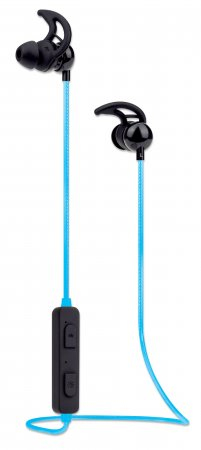 Manhattan 179591 hörlur och headset Trådlös Öronkrok, I öra, Hals-band Samtal/musik Micro-USB Bluetooth Svart