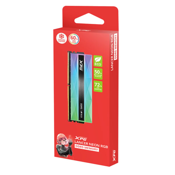 XPG LANCER NEON RGB muistimoduuli 16 GB 1 x 16 GB DDR5 288-pin DIMM ECC