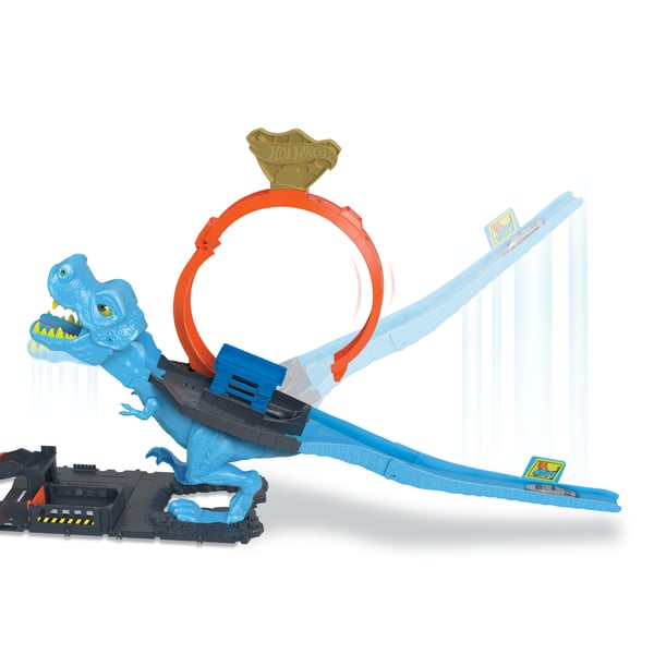 Hot Wheels City T-Rex-loop og stuntlegesæt, banesæt med 1 legetøjsbil