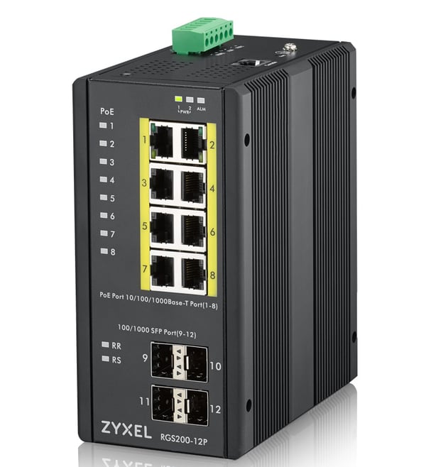 Zyxel RGS200-12P Hallittu L2 Gigabit Ethernet (10/100/1000) Power over Ethernet -tuki Musta Zyxel RGS200-12P Hallittu L2 Gigabit Ethernet (10/100/1000) Power over Ethernet -tuki Musta