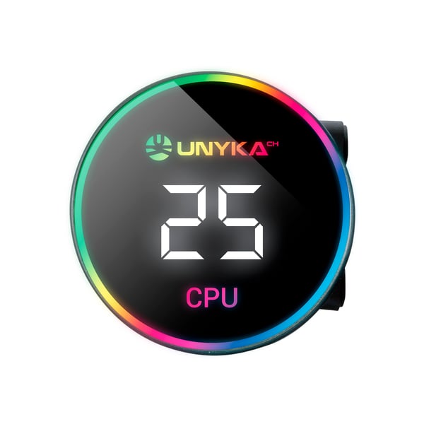 UNYKAch AquaStorm 240 Processor Alt-i-en væskekøler 12 cm Sort 1 stk
