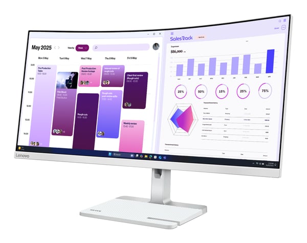 Lenovo L34W-4C computerskærm 86,4 cm (34") 3440 x 1440 pixel UltraWide Quad HD LED Grå