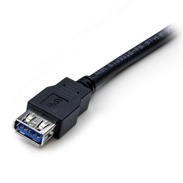 StarTech.com USB3SEXT2MBK USB-kaapeli USB 3.2 Gen 1 (3.1 Gen 1) 2 m USB A 5 Gbit/s Musta