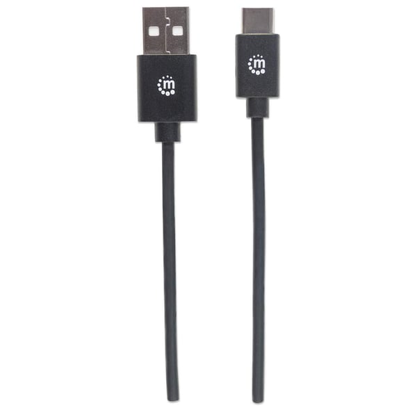 Manhattan 353298 USB-kabel USB 2.0 1 m USB C USB A 0,48 Gbit/sek. Sort