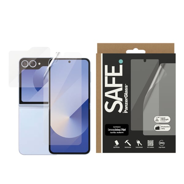 PanzerGlass SAFE. by ® Skærmbeskyttelse Samsung Galaxy Z Flip6 | Glas & Film