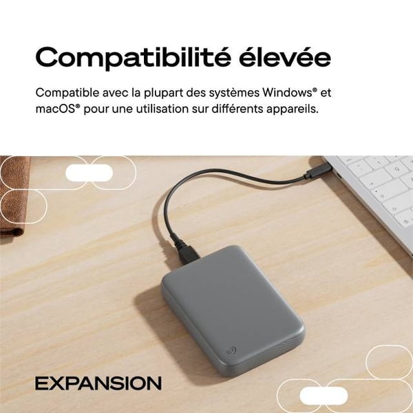 Seagate Expansion ulkoinen kovalevy 2 TB 2.5" USB Type-C Musta