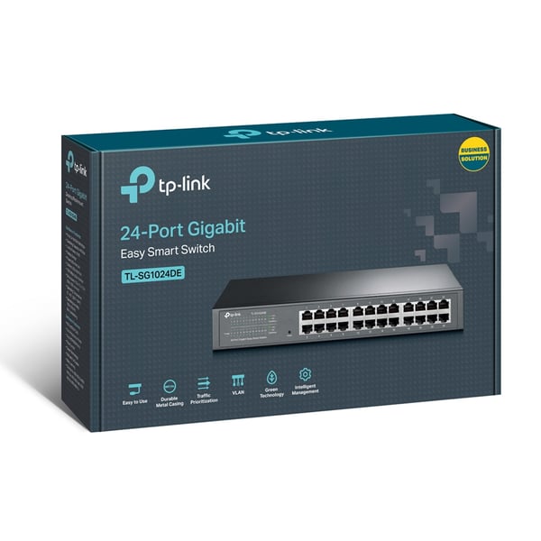 TP-Link TL-SG1024DE netværksswitch Administreret L2 Gigabit Ethernet (10/100/1000) Sort