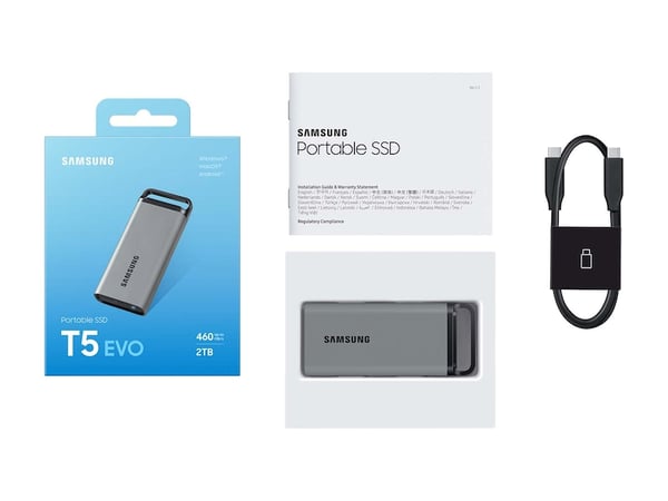 Samsung T5 EVO 2 TB USB Type-C 3.2 Gen 1 (3.1 Gen 1) Grå