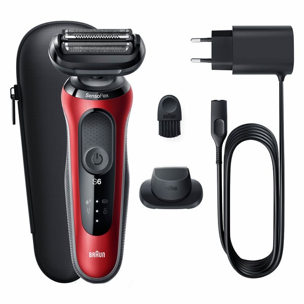 Braun Series 6 61-R1200s Folierakapparat Trimmer Svart, Röd