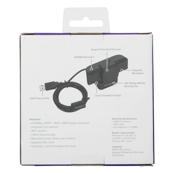Targus AVC041GL webbkameror 2 MP 1920 x 1080 pixlar USB 2.0 Svart