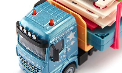 Siku Prefab house transporter Tung lastbilsmodell Förmonterad 1:50