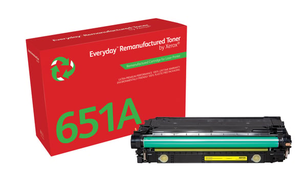 Everyday™ Keltainen Remanufactured Toner by Xerox compatible with HP 651A 650A 307A (CE342A/CE272A/CE742A), Standard capacity