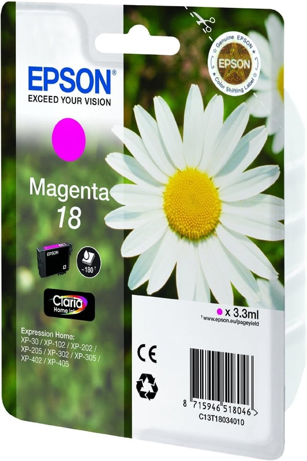 Epson Daisy Yksittäispakkaus, magenta 18 Claria Home -muste