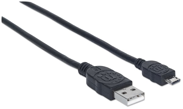 Manhattan 325677 USB-kaapeli USB 2.0 0,5 m USB A Micro-USB B Musta