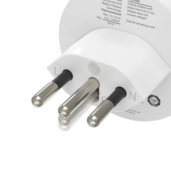 Hama 00223484 reseadaptrar Typ J Typ C (Europlug) Vit