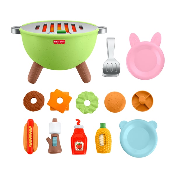 Fisher-Price Fisher-Price-madlegesæt Venskabsskoven Aktivitetsgrill for småbørn og ældre børn, 14 dele