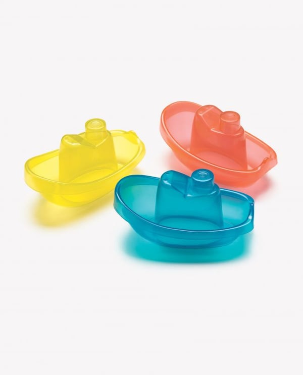 Playgro Bade-Boote 3-teilig Badebåd Blå, Rød, Gul