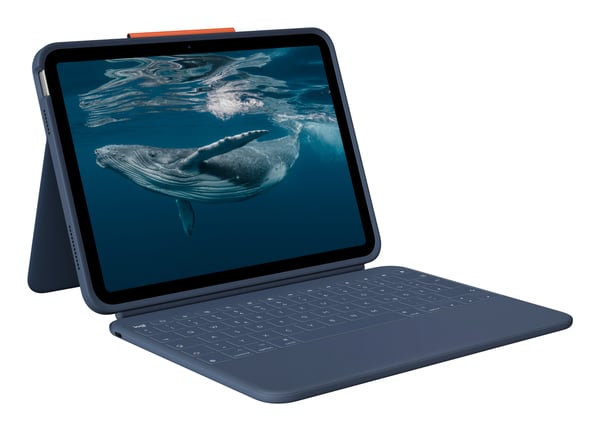 Logitech Rugged Combo 4c QWERTZ Tysk Smart Connector Blå