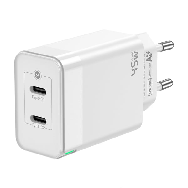 AISENS ASCH-45W2P005-W mobilladdare Universal Vit AC Snabb laddning inomhus