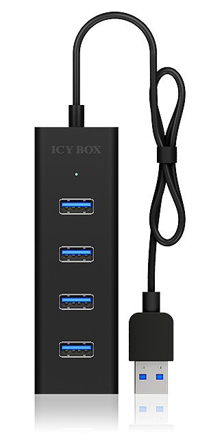 ICY BOX IB-HUB1409-U3 USB 3.2 Gen 1 (3.1 Gen 1) Type-A 5000 Mbit/s Svart